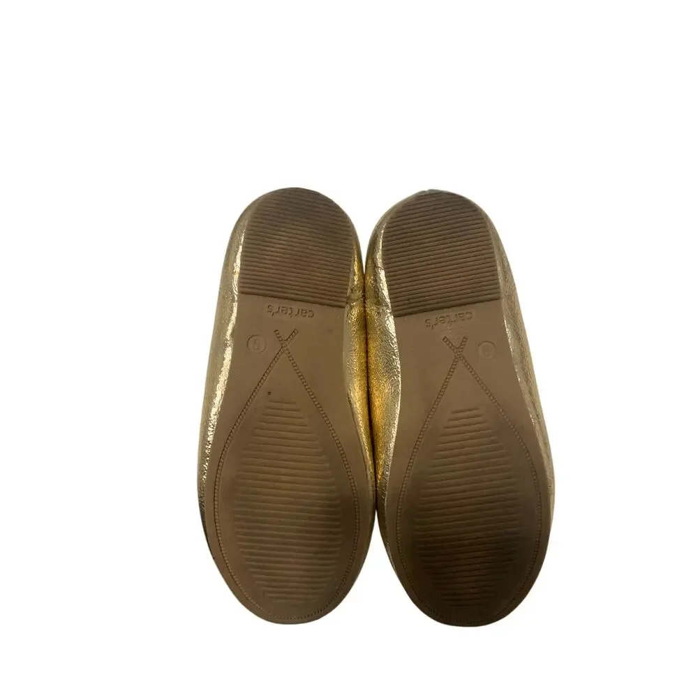 Carter's Girls Mary Jane Dress Shoes Gold Toddler 9